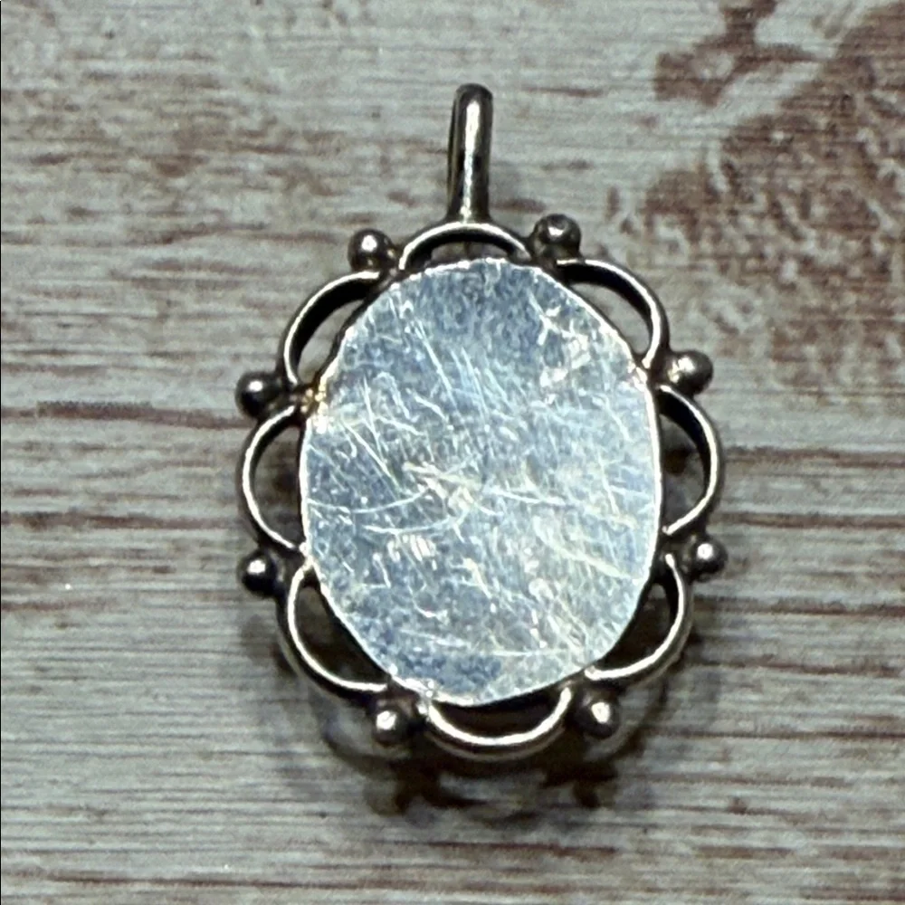 Elegant Native American Turquoise and Coral Stone Pendant